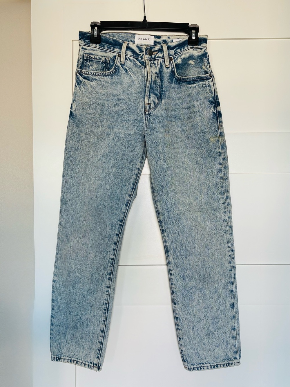 FRAME 25 Le Original Acid Wash High Rise Straight Leg Jeans